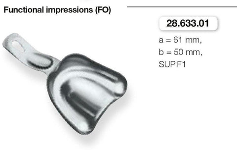Anatomic Ehricke, Functional Impressions, Upper Jaw (28.633.01-03) Impression Tray - Blue & Green Inc.