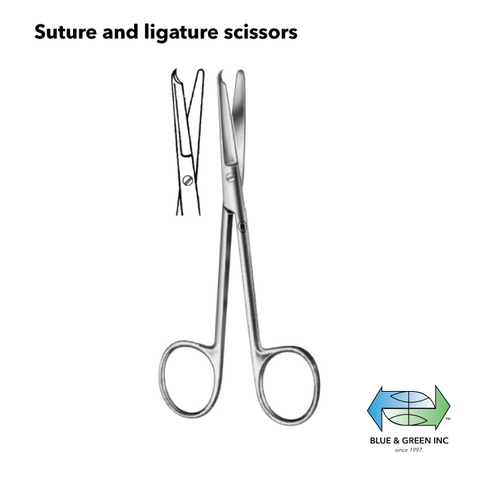Spencer Suture and ligature scissors (Z 284-09) Scissors - Blue & Green Inc.