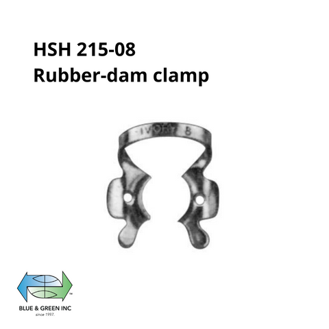 Rubber-dam clamp (HSH 215-08) Rubber dam clamp - Blue & Green Inc.