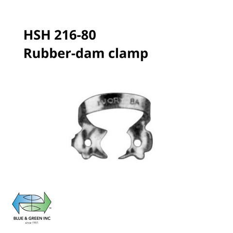 Rubber-dam clamp (HSH 216-80) Rubber dam Clamp - Blue & Green Inc.