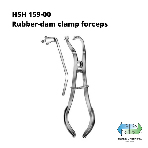 Rubber-dam clamp forceps (HSH 159-00) Rubber Dam Forceps - Blue & Green Inc.