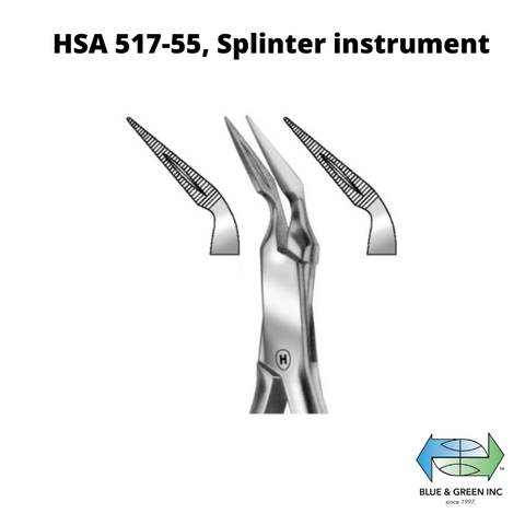 Ralk Splinter instrument (HSA 517-55) Forceps - Blue & Green Inc.
