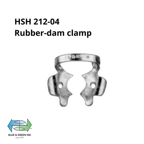 Rubber-dam clamp (HSH 212-04) Rubber dam Clamp - Blue & Green Inc.