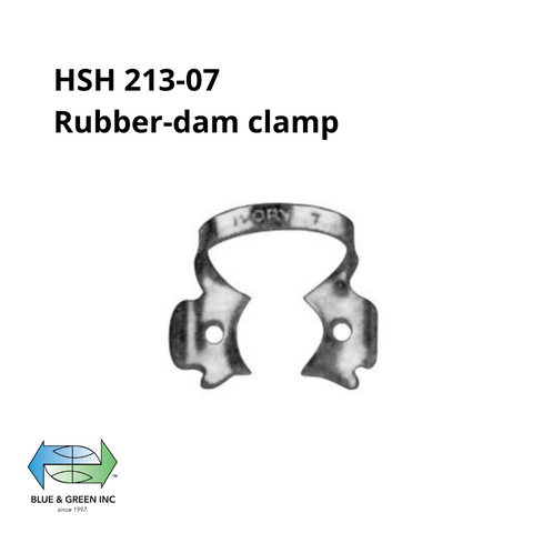 Rubber-dam clamp (HSH 213-07) Rubber dam clamp - Blue & Green Inc.