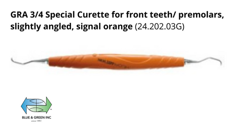 GRA 3/4 Special Curette for front teeth, premolars (24.202.03G)Helmut Zepf