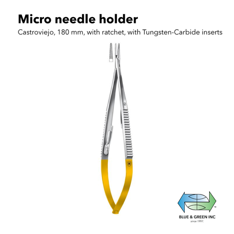 Micro needle holder (Z 314-18 and Z 315-18) Needle Holder - Blue & Green Inc.
