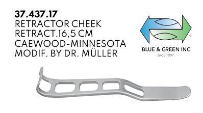 Cawood-Minnesota Cheek Retractor, 16.5cm (37.437.17) cheek retractor - Blue & Green Inc.