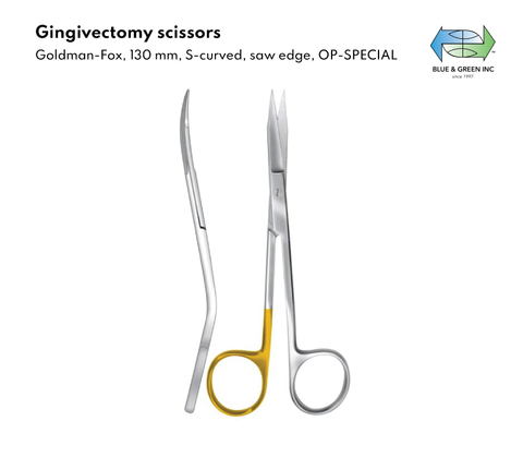 Gingivectomy scissors,130mm (Z 394-13) Scissors - Blue & Green Inc.