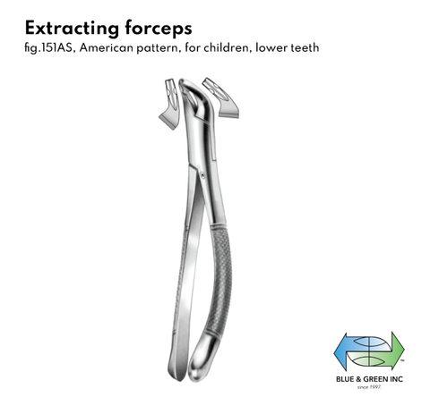 Extracting Forceps for Children (408-15) Forceps - Blue & Green Inc.