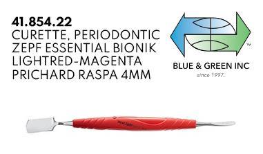 Prichard Curette, Periodontic Raspa, 4mm (41.854.22) Curette - Blue & Green Inc.