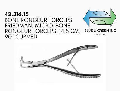 Micro Friedmann Bone Rongeur Forceps (42.316.15) Rongeurs - Blue & Green Inc.