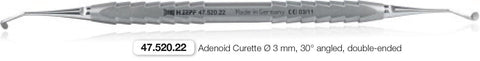 Adenoid Curette Double-Ended 3mm (47.520.22)  - Blue & Green Inc.