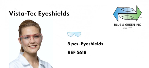 Vista-Tec Eyeshilds (5628) 1 Frame 5 shields face shields - Blue & Green Inc.