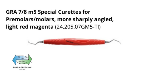 GRA 7/8 m5 Special Curettes for Premolars/molars, more sharply angled, light red magenta&nbsp;(24.205.07GM5-TI)Helmut Zepf