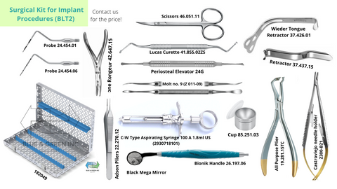 Surgical Kit for Implant Procedures (Kit BLT2) - Blue & Green Inc.