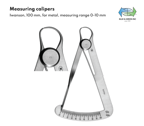 Measuring Calipers Iwanson, 100mm (Z245-00) Caliper - Blue & Green Inc.