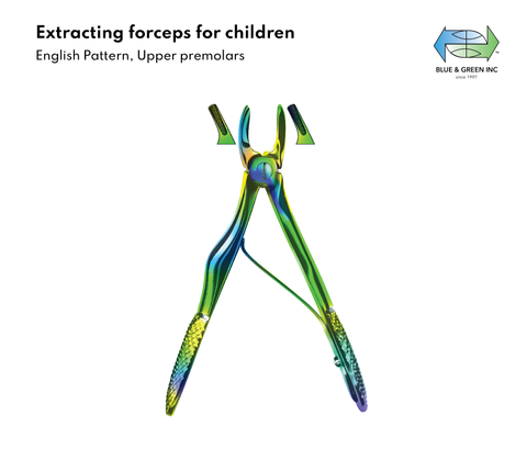 Extracting forceps for children upper premolars (Z 351-02) Forceps - Blue & Green Inc.