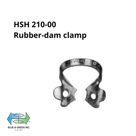 Rubber dam clamp for premolars (HSH 210-00) Rubber dam clamp - Blue & Green Inc.