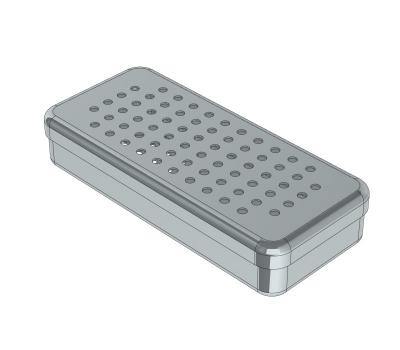Perforated stainless steel box 17 x 7 x 3 cm  (185014) Cassette - Blue & Green Inc.