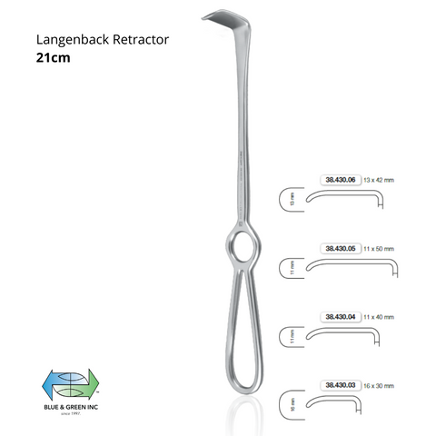 Langenbeck Retractor, 21cm (38.430.03 - 06)Helmut Zepf