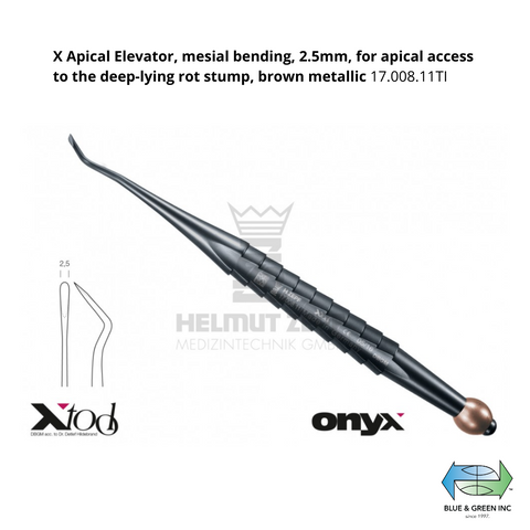 Onyx X tool Apical Elevator, mesial bending, 2.5mm (17.008.11TI)Helmut Zepf
