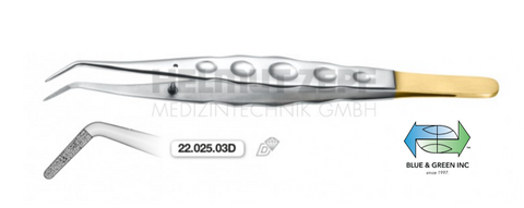 Ergonomic Dental Tweezers with Stop pin (22.025.03D)Helmut Zepf