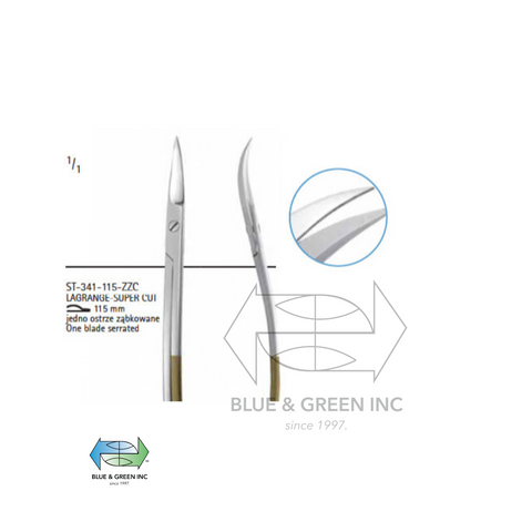 Dental Scissors Super Cut 1 (Z200-B115) - Blue & Green Inc.