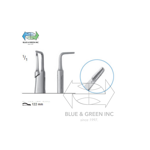 Instruments for bone chips and canal needle, Curved (Z200-b125) - Blue & Green Inc.