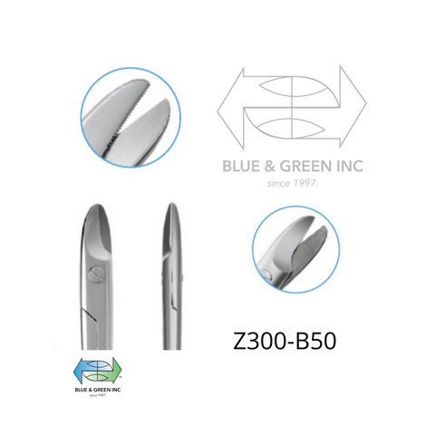 Stomatology Scissors - Beebe serrated (Z300-B50) - Blue & Green Inc.