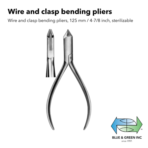 Wire and clasp bending pliers, 125 mm / 4-7/8 inch, sterilizable (Z  423-12) Plier - Blue & Green Inc.